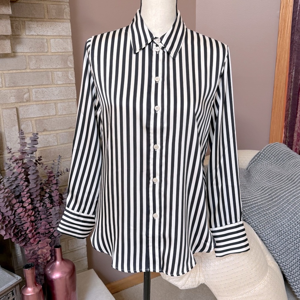 H&M Button-up Shirt - Black & White Stripe